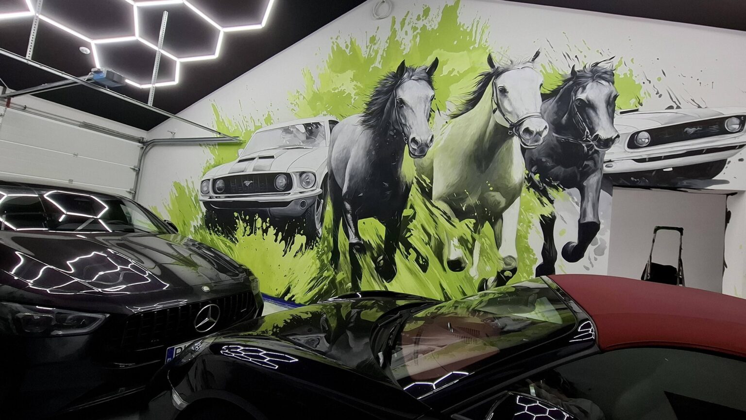 artystyczne malowanie ścian mural w biurze